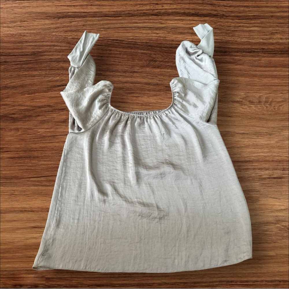 Bailey 44 Womens Long Puff Sleeve Size Large Top Champagne Cream - Picture 8 of 8